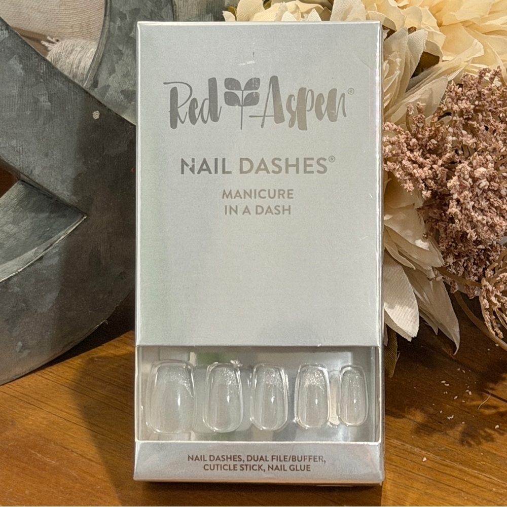 COUNT IT DOWN, COLLEEN Silver Glitter French Mani Red Aspen Nail Dashes RETIRED